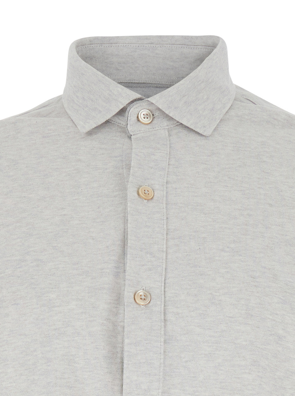 Eleventy Men Grey Shirt With Classic Collar In Cotton Man