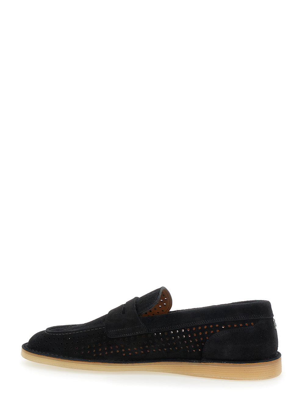 Dolce & Gabbana Men 'Florio' Black Loafers With Logo Detail On The Rear And Penny Slot In Suede Man DOLCE & GABBANA