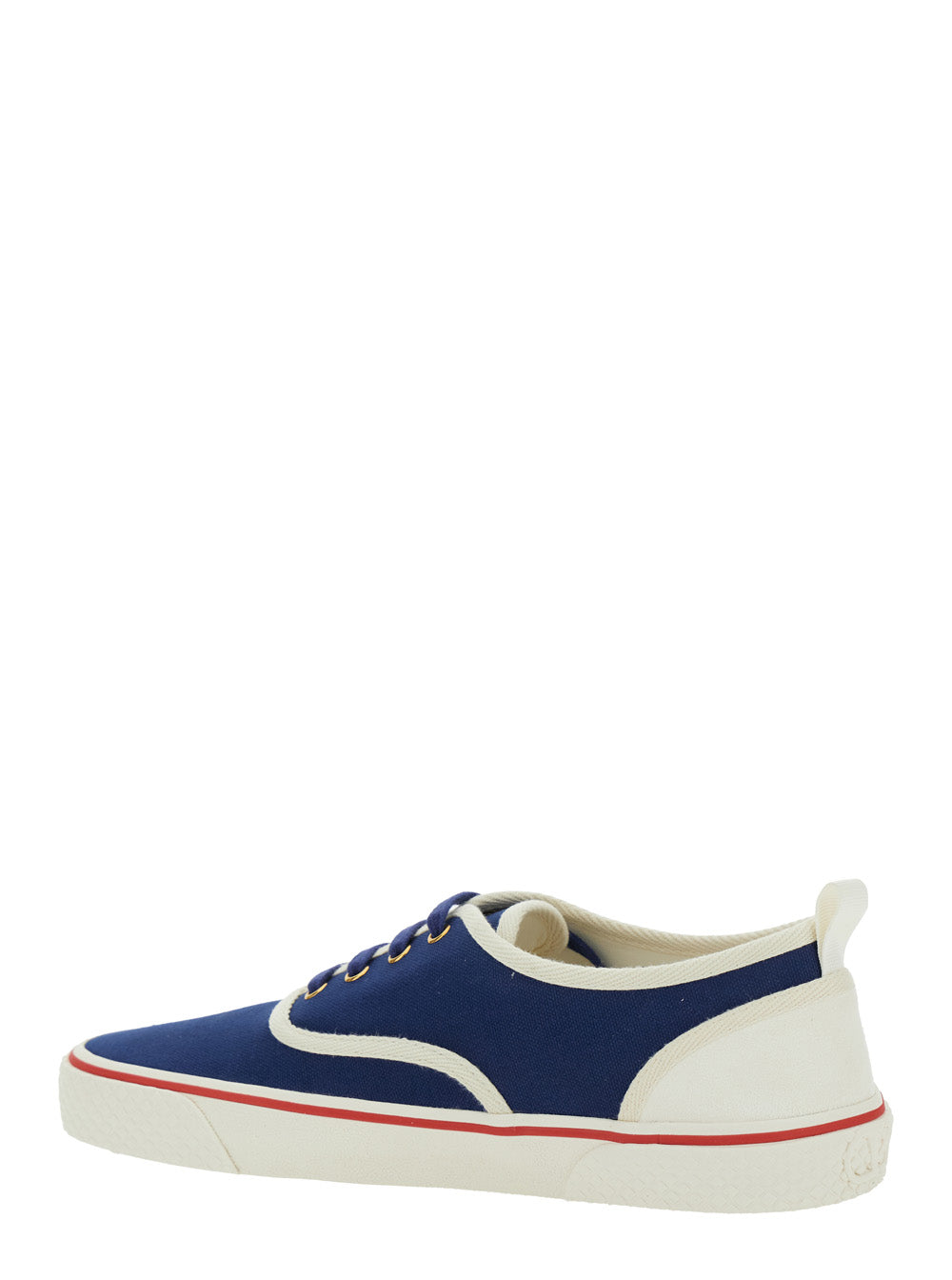 Valentino Garavani Men Blue Low Top Sneakers With Vlogo Patch On The Side In Cotton Man VALENTINO GARAVANI