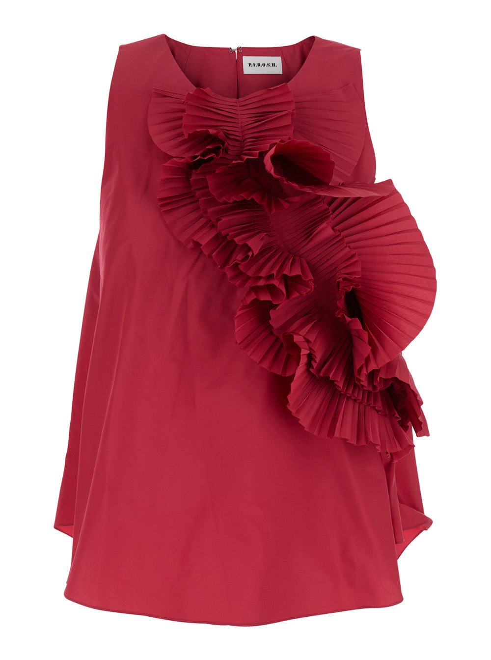 P.A.R.O.S.H. Women Bordeaux Blouse With Ruffles On The Front In Tech Fabric Women P.A.R.O.S.H.