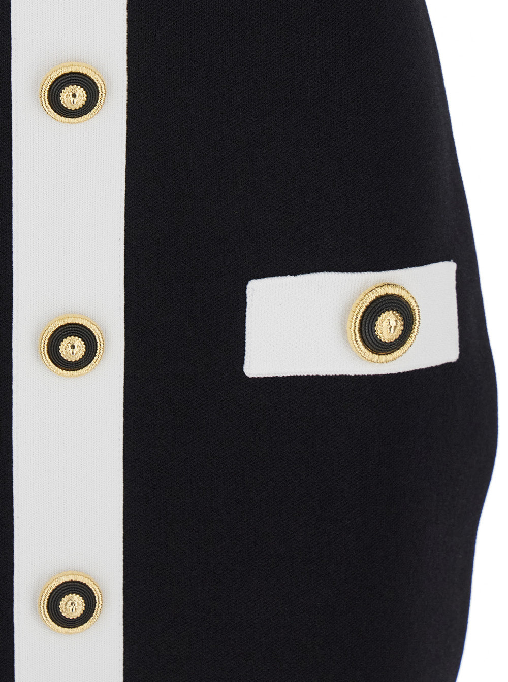 Balmain Women Black Dress With Square Neckline And Decorative Buttons In Viscose Blend Women BALMAIN