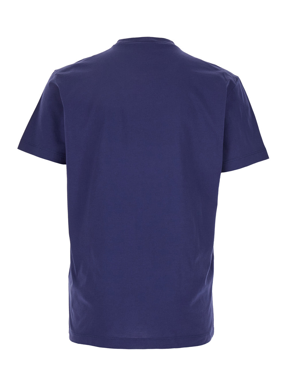 Dsquared2 Men Blue Crewneck T-Shirt With Logo Print On The Front In Cotton Man DSQUARED2