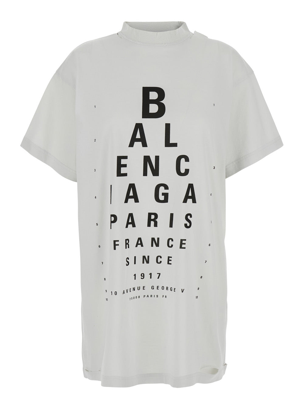 Balenciaga Women White T-Shirt With Logo Printed On The Front And Torn Details In Cotton Woman BALENCIAGA