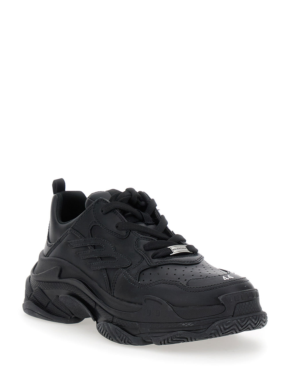 Balenciaga Men 'Triple S Sporty' Black Sneaker With 3B Logo Embroidered On The Side And Worn Effect In Tech Fabric Man BALENCIAGA