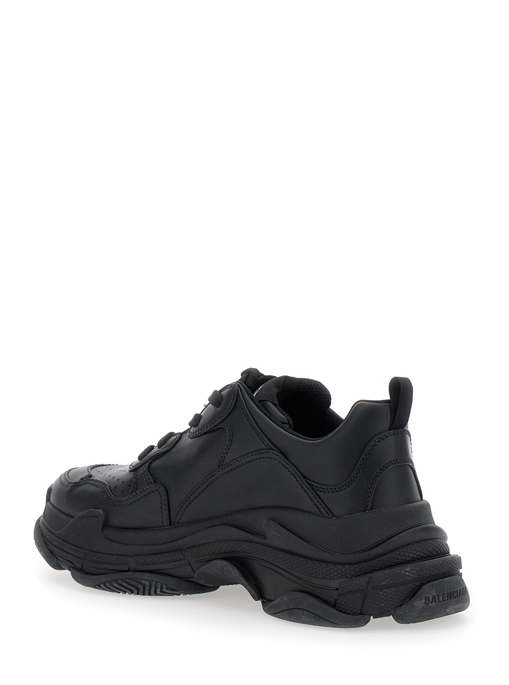 Balenciaga Men 'Triple S Sporty' Black Sneaker With 3B Logo Embroidered On The Side And Worn Effect In Tech Fabric Man BALENCIAGA