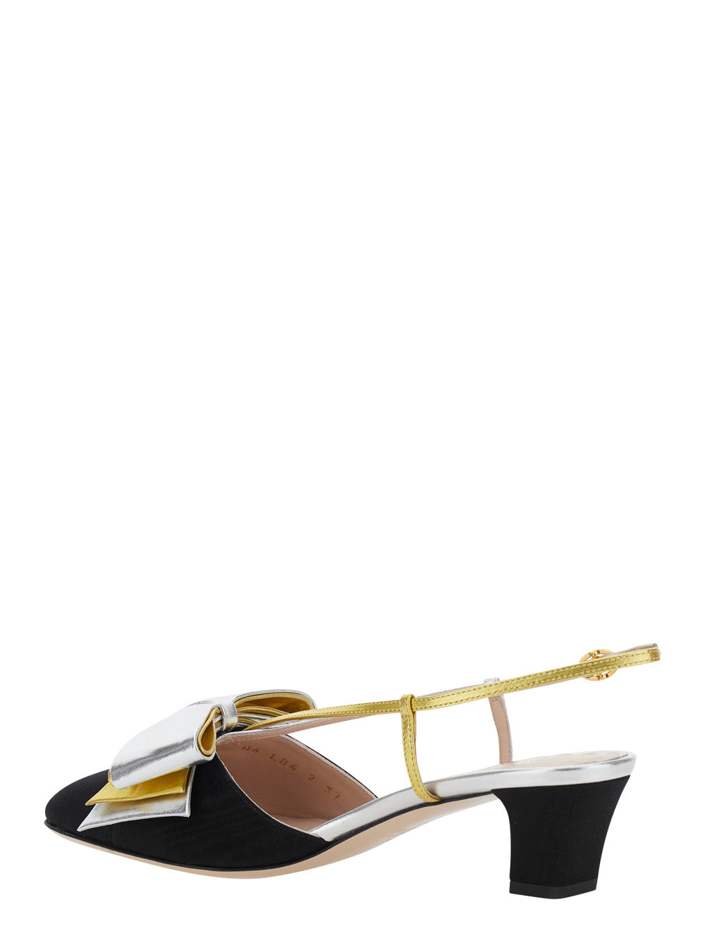 Valentino Garavani Women Black Slingback Décolleté With Oversized Bow On The Front In Leather And Viscose Blend Woman VALENTINO GARAVANI