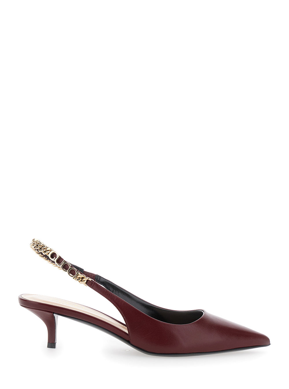 Gucci Women 'Signoria' Red Ancora Slingback Pumps With Lettering In Leather Woman GUCCI
