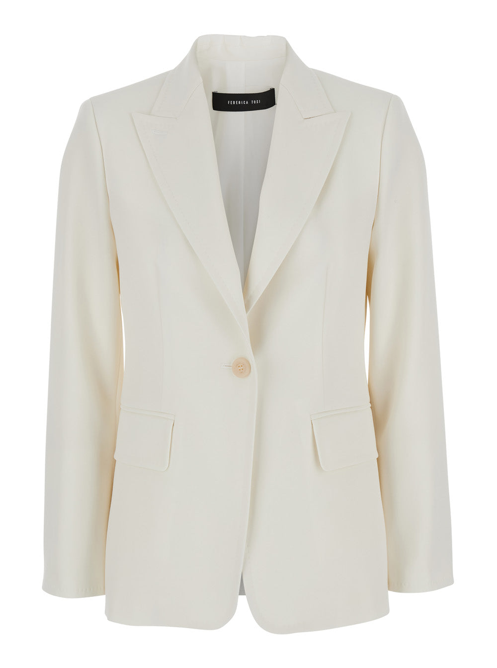 Max Mara Women 'Palchi' White Jacket With Classic Lapels In Virgin Wool Woman MAX MARA