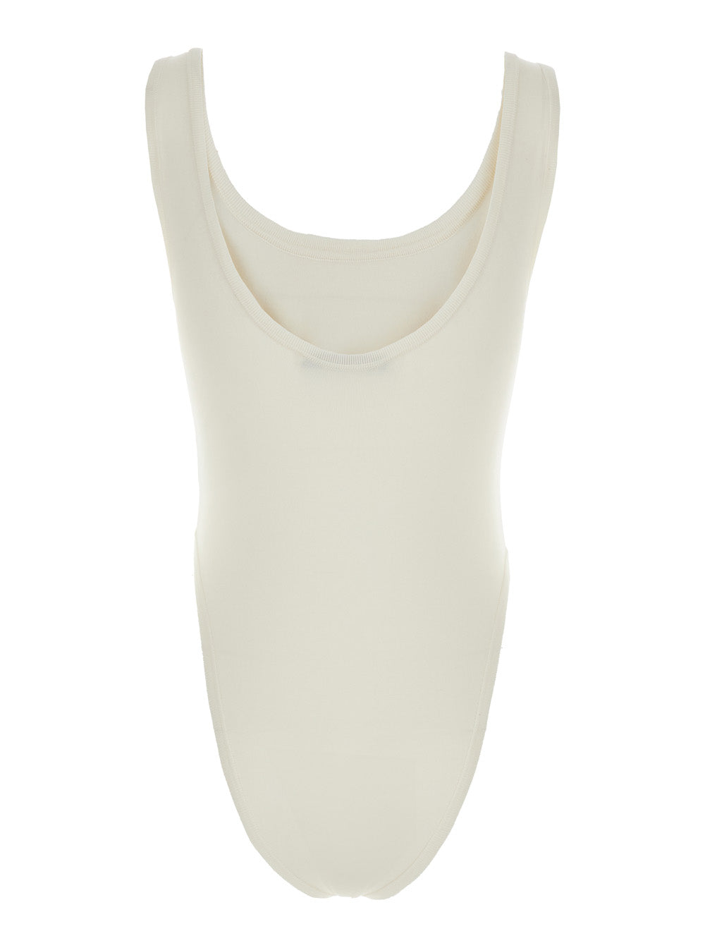 Phoebe Philo Women White Bodysuit With Round Neck In Silk Blend Stretch Woman PHOEBE PHILO