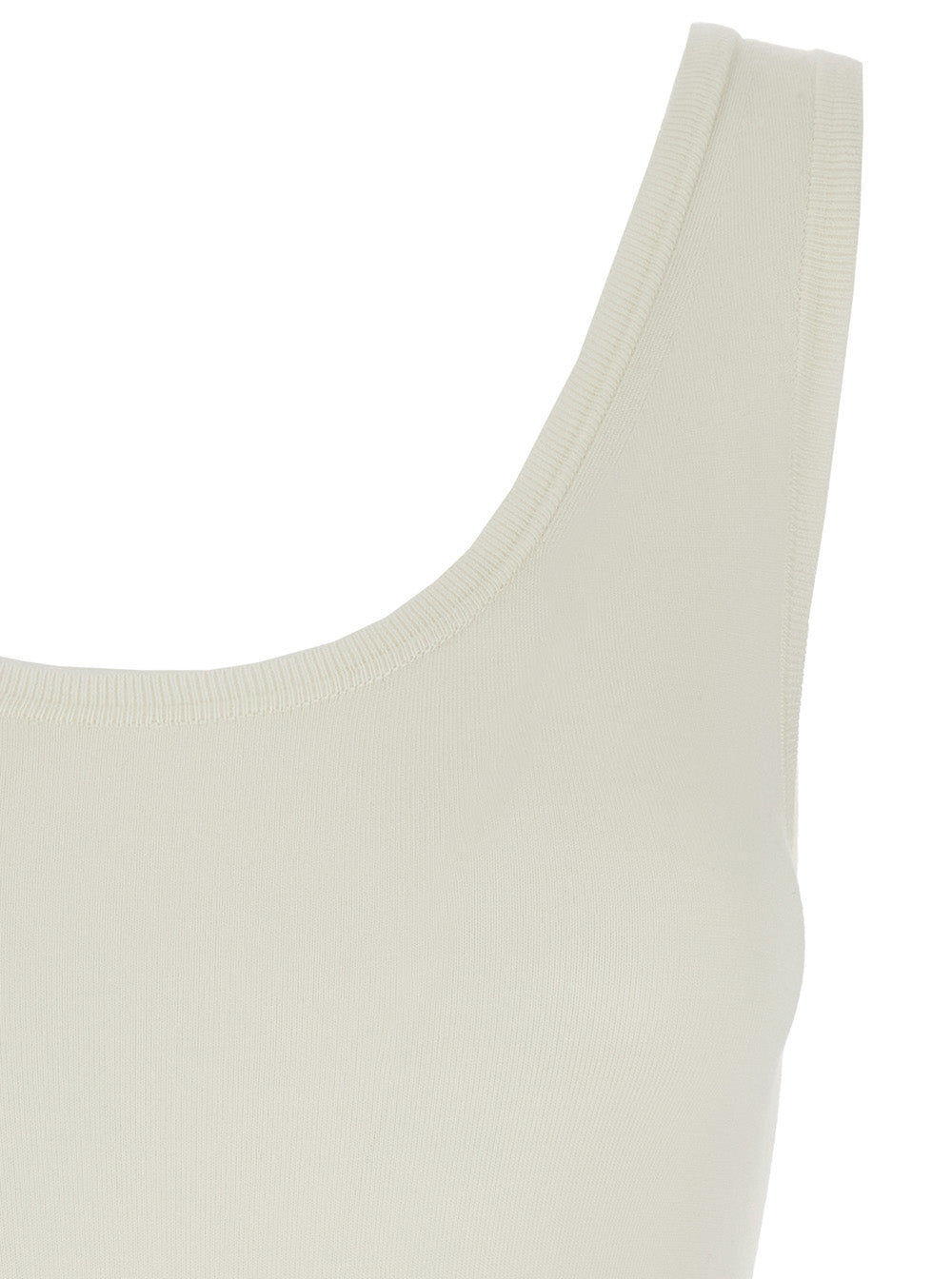 Phoebe Philo Women White Bodysuit With Round Neck In Silk Blend Stretch Woman PHOEBE PHILO