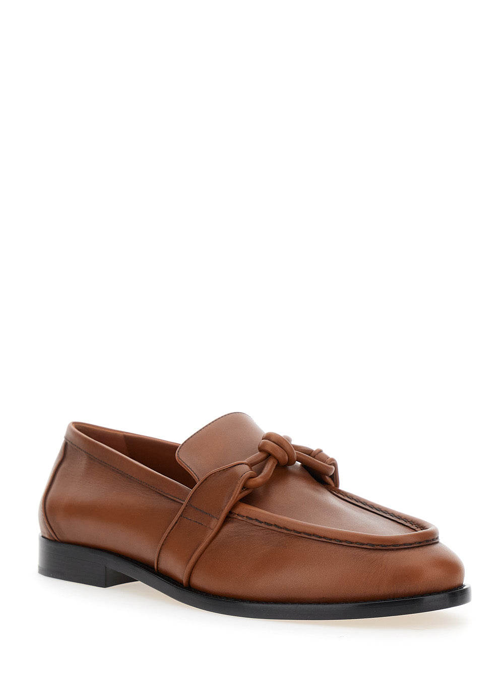 Bottega Veneta Men Brown Loafers With Knot Detail On The Front In Leather Man BOTTEGA VENETA