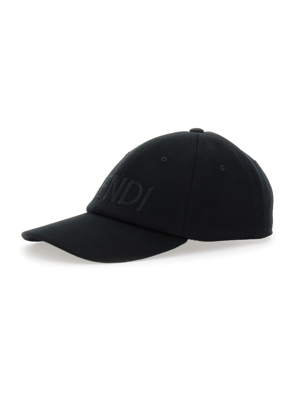 Fendi Men Black Baseball Cap With Logo Lettering Embroidery On The Front In Cotton Man FENDI