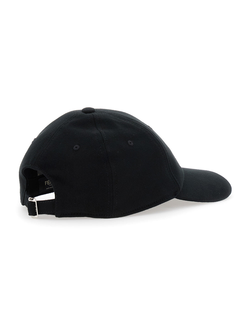 Fendi Men Black Baseball Cap With Logo Lettering Embroidery On The Front In Cotton Man FENDI