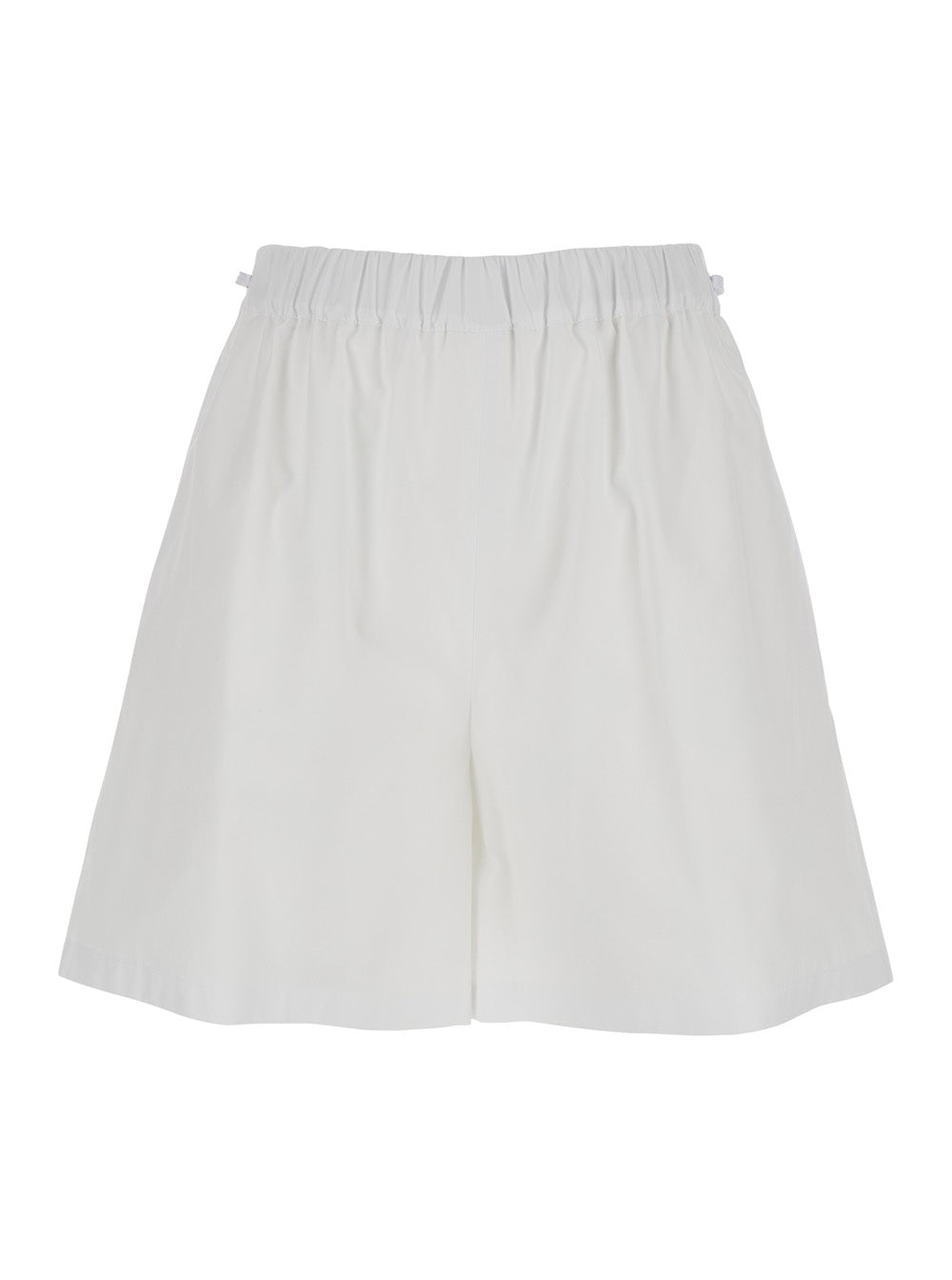 Max Mara Women 'Antiope' White Shorts With Elastic Waist And Drawstring In Cotton Woman MAX MARA