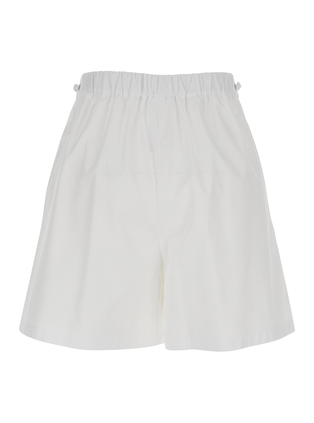Max Mara Women 'Antiope' White Shorts With Elastic Waist And Drawstring In Cotton Woman MAX MARA