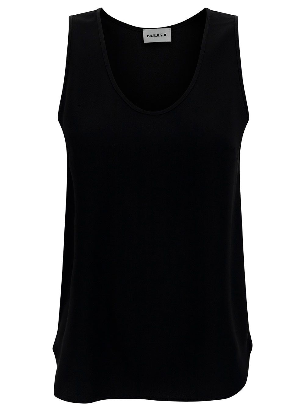 P.A.R.O.S.H. Women Black Tank Top With Plunging U Neckline In Polyamide Woman P.A.R.O.S.H.