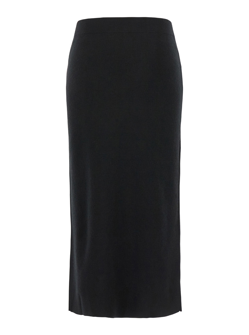 P.A.R.O.S.H. Women Black Skirt With High Elastic Waist And Straight Hem In Wool And Cashmere Stretch Woman P.A.R.O.S.H.