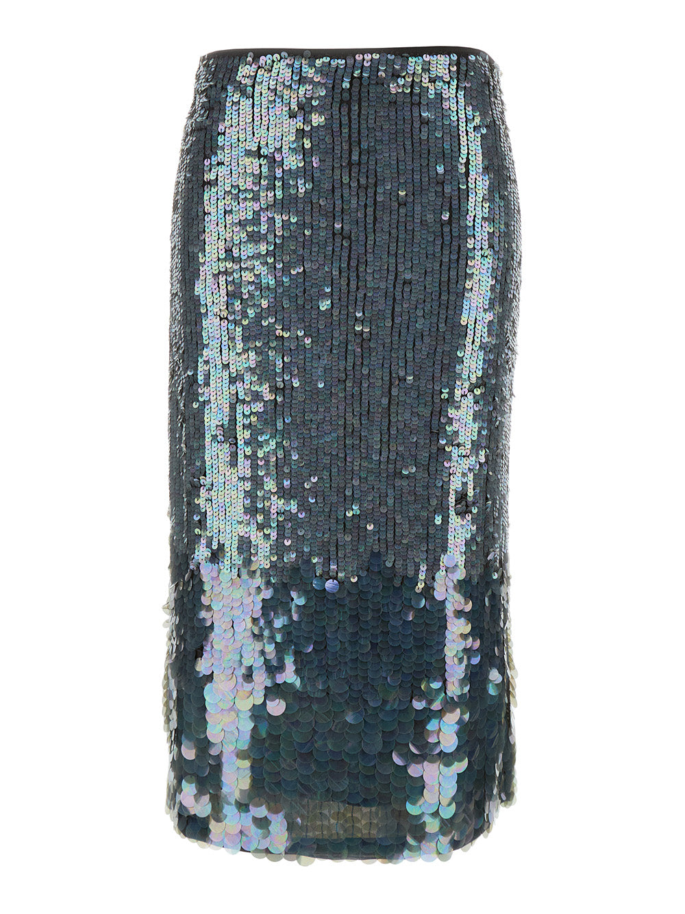 P.A.R.O.S.H. Women Midi Grey Skirt With All-Over Sequins In Stretch Polyamide Woman P.A.R.O.S.H.
