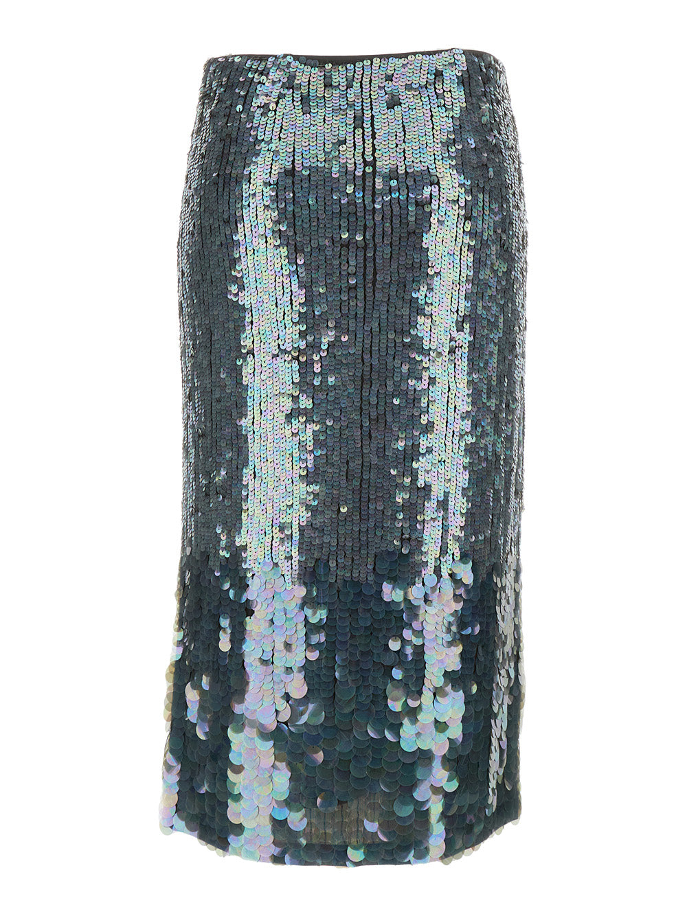P.A.R.O.S.H. Women Midi Grey Skirt With All-Over Sequins In Stretch Polyamide Woman P.A.R.O.S.H.