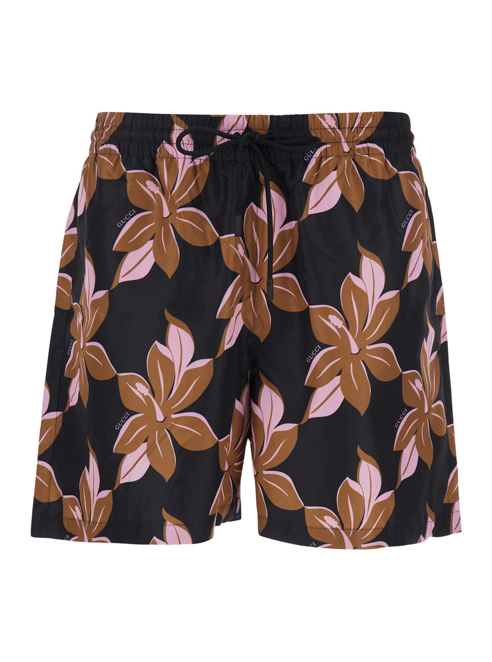 Gucci Men Multicolor Swimsuit With Drawstring And All-Over Floral Print In Tech Fabric Man GUCCI