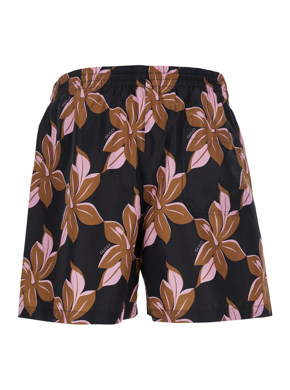 Gucci Men Multicolor Swimsuit With Drawstring And All-Over Floral Print In Tech Fabric Man GUCCI