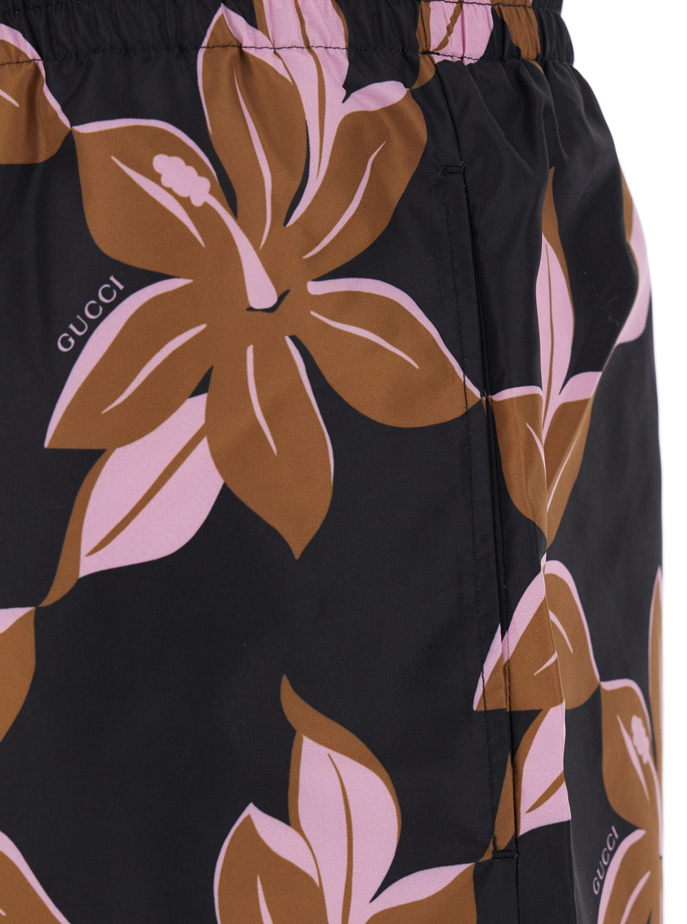 Gucci Men Multicolor Swimsuit With Drawstring And All-Over Floral Print In Tech Fabric Man GUCCI
