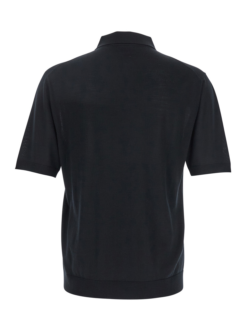 Gucci Men Black Polo Shirt With Chest Pocket And Embroidered Logo On The Front In Fine Silk Knit Man GUCCI