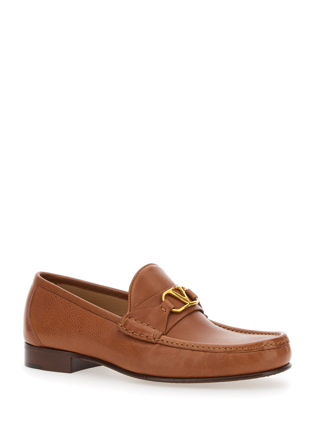 Valentino Garavani Men Brown Loafers With Vlogo Signature Detail In Leather Man VALENTINO GARAVANI