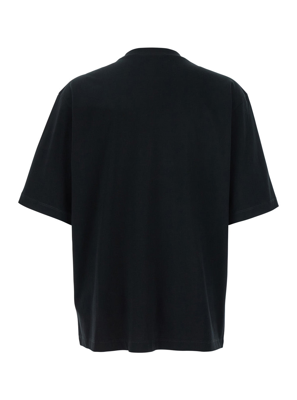 Dsquared2 Men Black Crewneck T-Shirt With Print On The Front In Cotton Man DSQUARED2