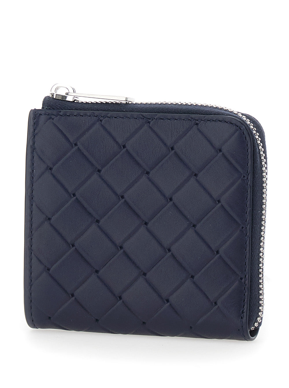 Bottega Veneta Men Blue Wallet With All-Over Intreccio Motif In Leather Man BOTTEGA VENETA