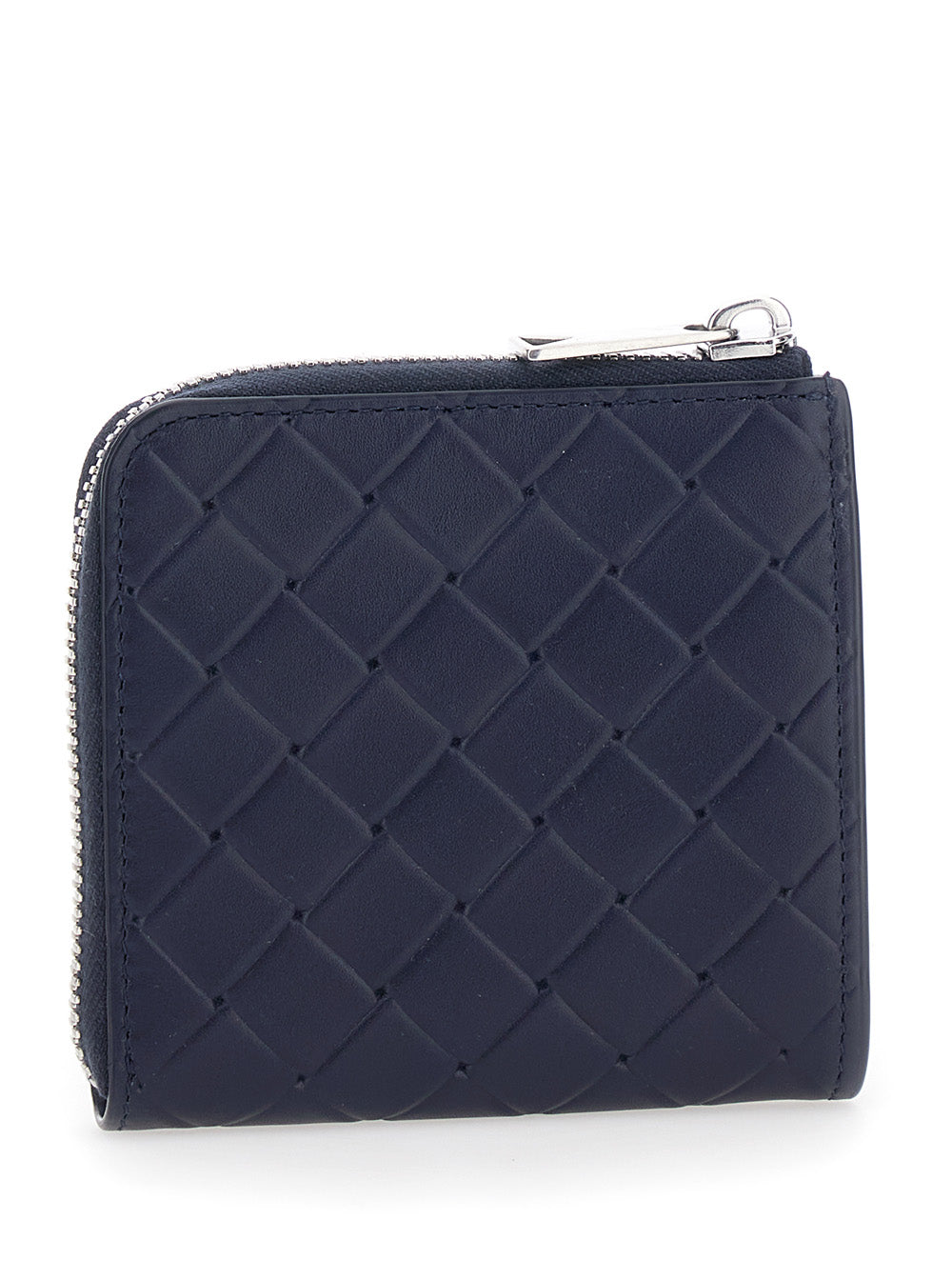 Bottega Veneta Men Blue Wallet With All-Over Intreccio Motif In Leather Man BOTTEGA VENETA