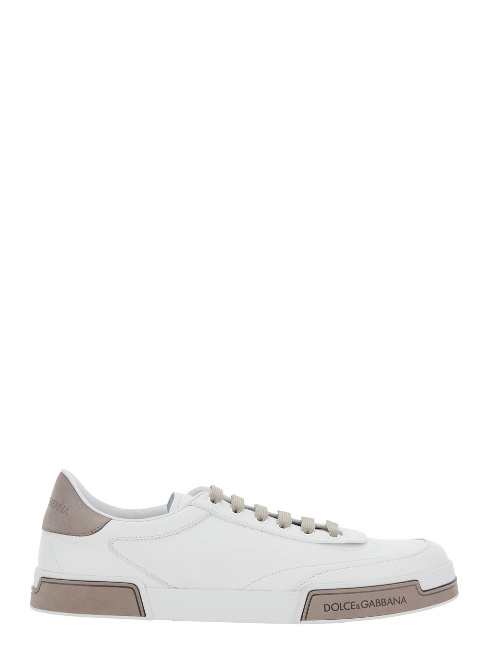 Dolce & Gabbana Men 'Portofino' White Sneaker With Logo Print On The Sole In Leather Man DOLCE & GABBANA