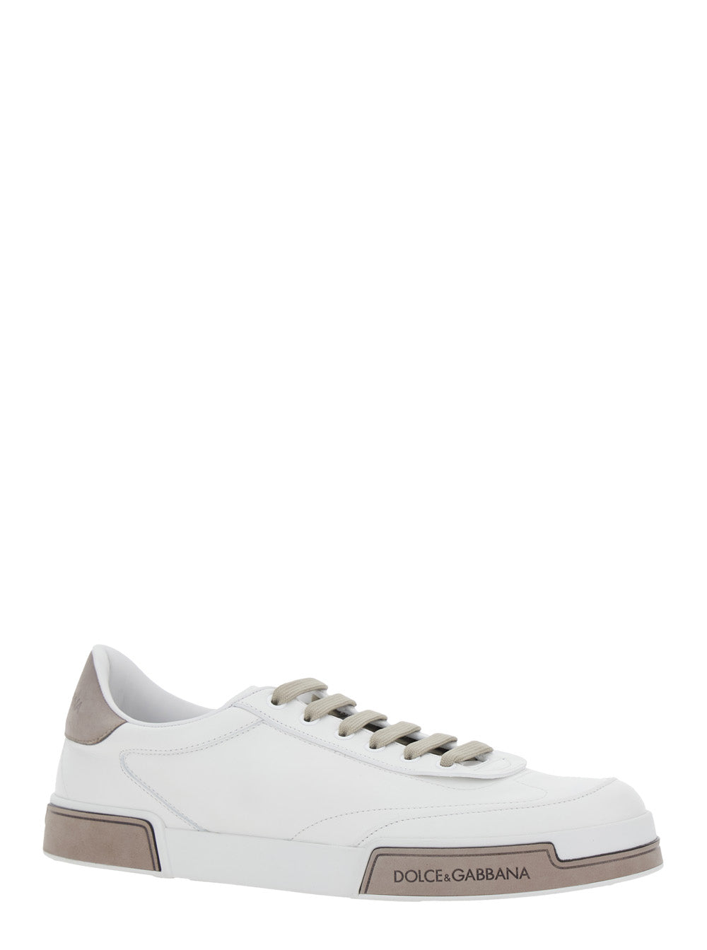 Dolce & Gabbana Men 'Portofino' White Sneaker With Logo Print On The Sole In Leather Man DOLCE & GABBANA