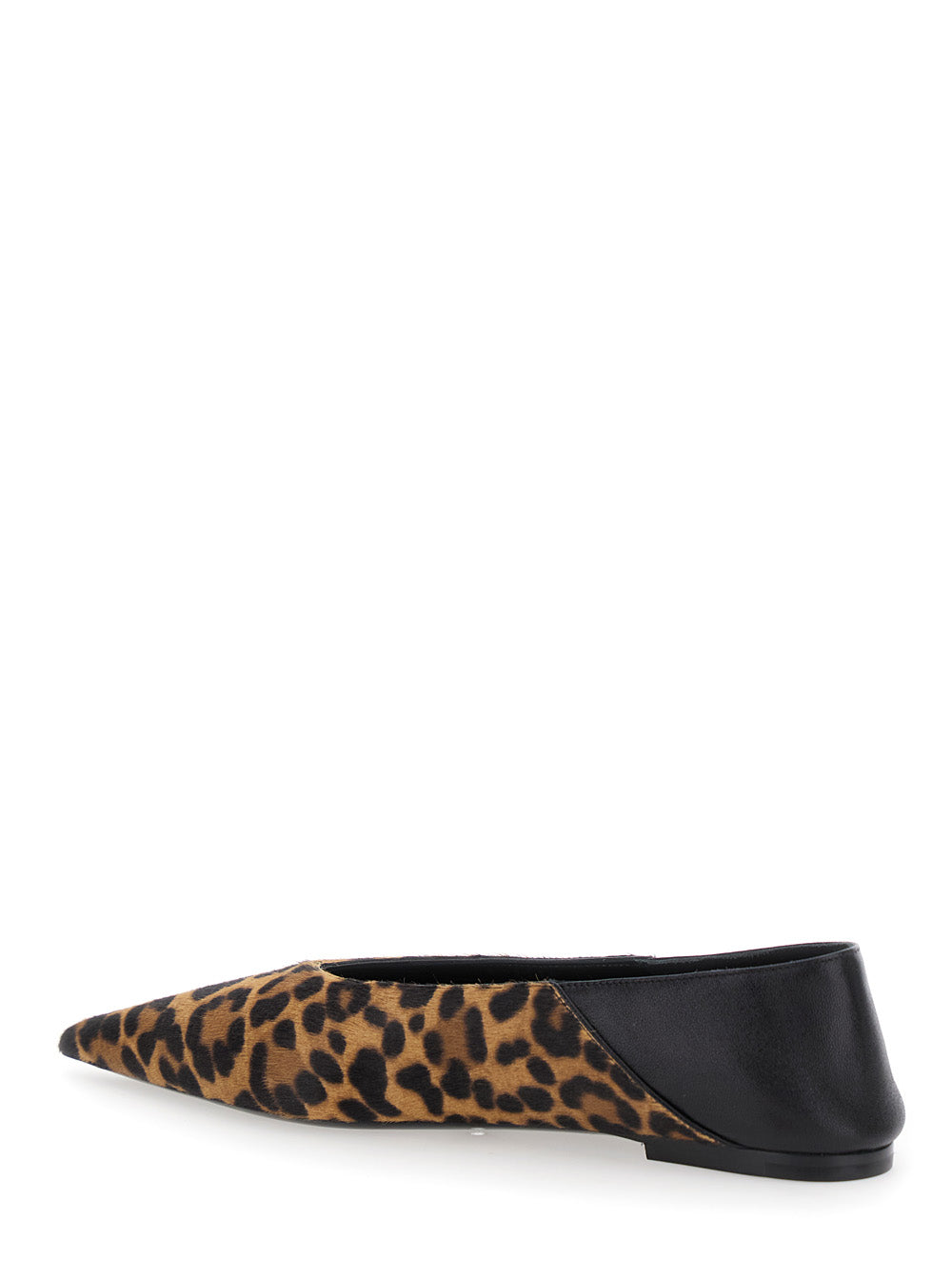 Saint Laurent Women Brown Ballerinas With Leopard Motif And Foldable Buttress In Fabric Woman SAINT LAURENT