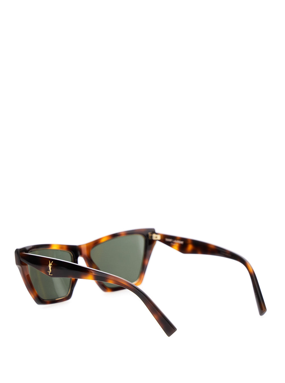 Saint Laurent Women Brown Sunglasses With Tortoiseshell Print And Cassandre Logo On Temples In Acetate Woman SAINT LAURENT