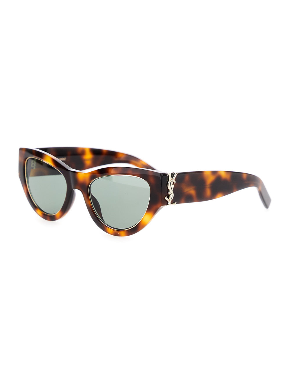 Saint Laurent Women Brown Sunglasses With Thick Frame And Tortoiseshell Print In Acetate Woman SAINT LAURENT