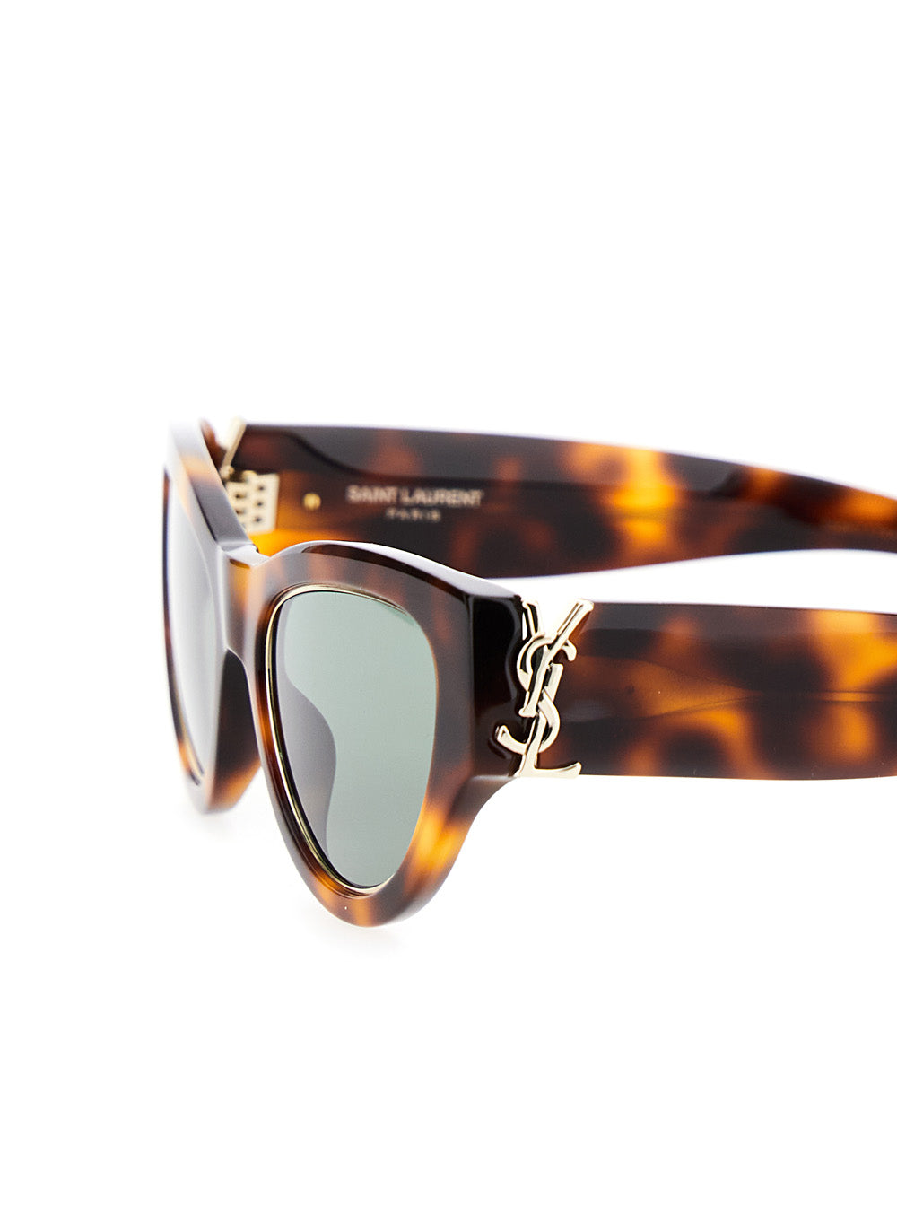 Saint Laurent Women Brown Sunglasses With Thick Frame And Tortoiseshell Print In Acetate Woman SAINT LAURENT