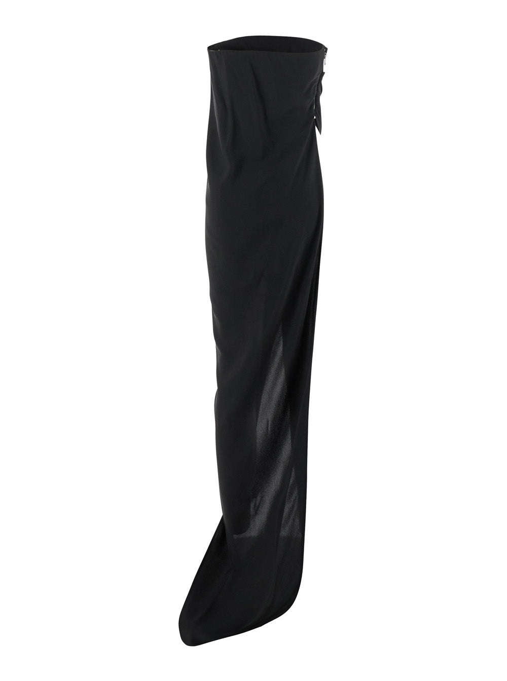 Rick Owens Women 'Lido' Black Long Dress With Straight Neckline And Asymmetric Design In Viscose Blend Woman RICK OWENS