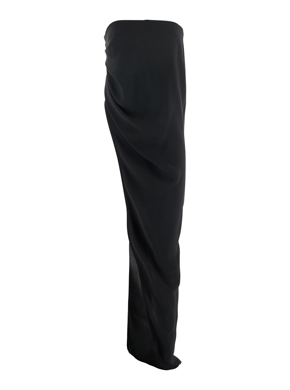 Rick Owens Women 'Lido' Black Long Dress With Straight Neckline And Asymmetric Design In Viscose Blend Woman RICK OWENS