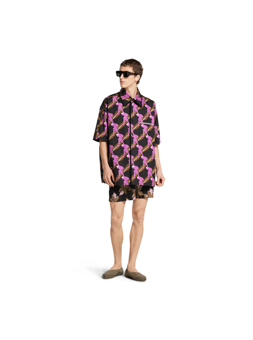 Gucci Men Multicolor Swimsuit With Drawstring And All-Over Floral Print In Tech Fabric Man GUCCI