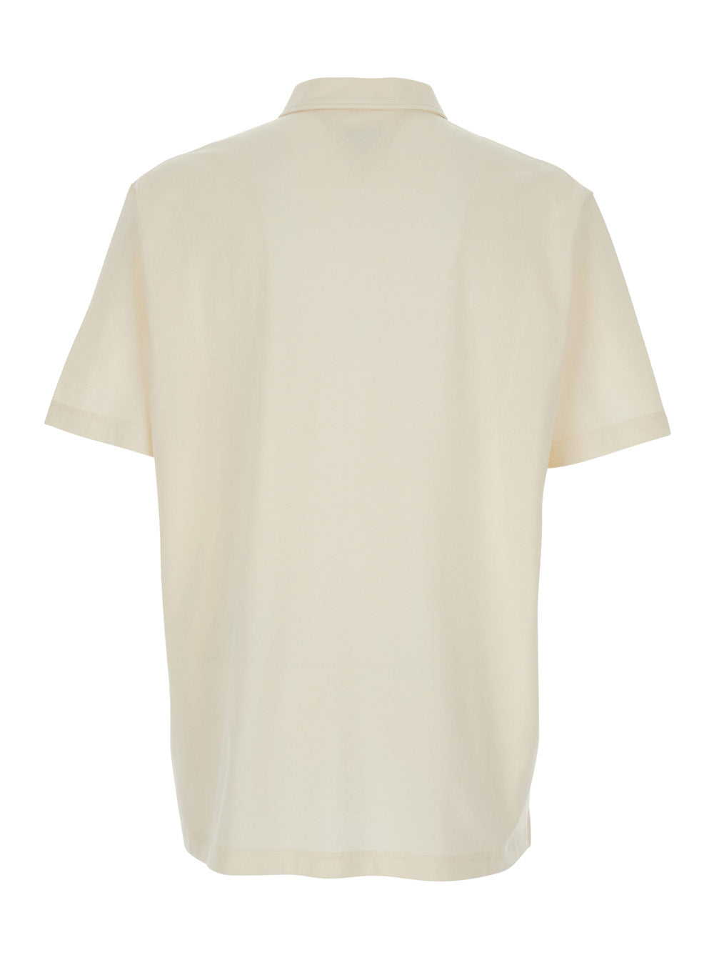 Bottega Veneta Men White Polo Shirt With Classic Collar And Logo Embroidery Detail On The Front In Cotton Man BOTTEGA VENETA