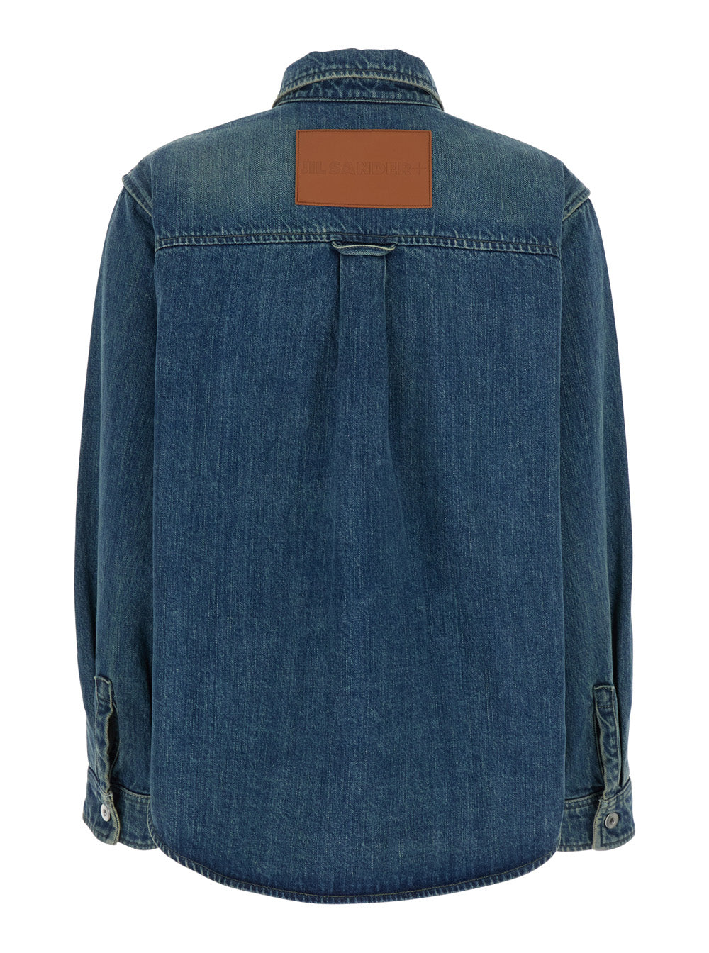 Jil Sander Women Blue Shirt With Classic Collar And Logo Patch On The Rear In Denim Woman JIL SANDER