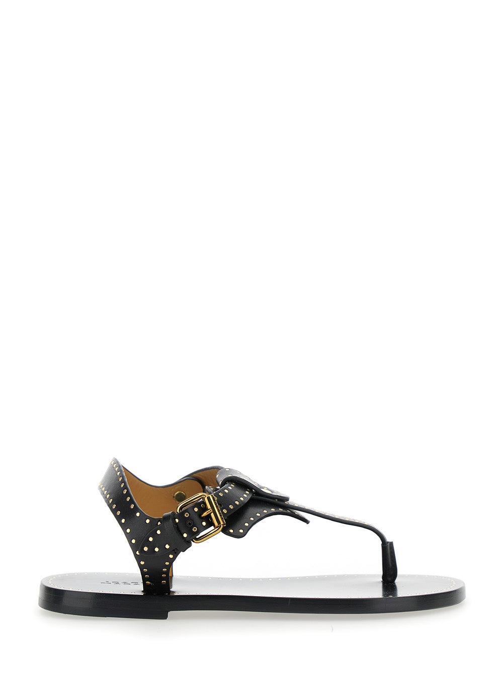 Isabel Marant Women 'Jooni' Black Sandals With Buckle Closure And Metal Studs In Leather Woman ISABEL MARANT