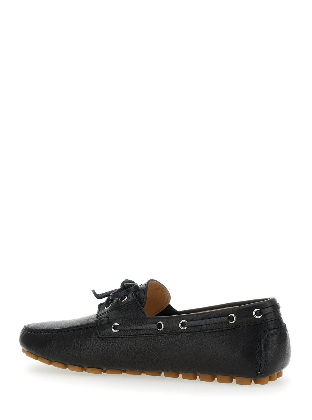 Valentino Garavani Men 'Fastaway' Black Loafers With Vlogo Plaque And Decorative Laces With Logo In Leather Man VALENTINO GARAVANI