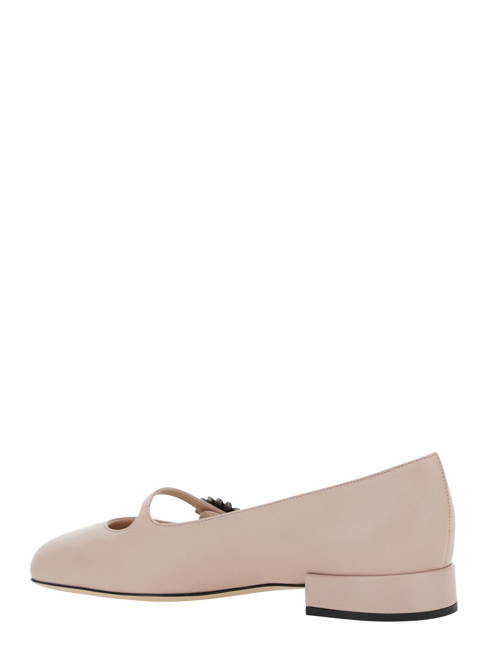 Valentino Garavani Women 'Preshoes' Pink Ballerinas With Decorative Plate And Low Laminated Heel In Leather Woman VALENTINO GARAVANI