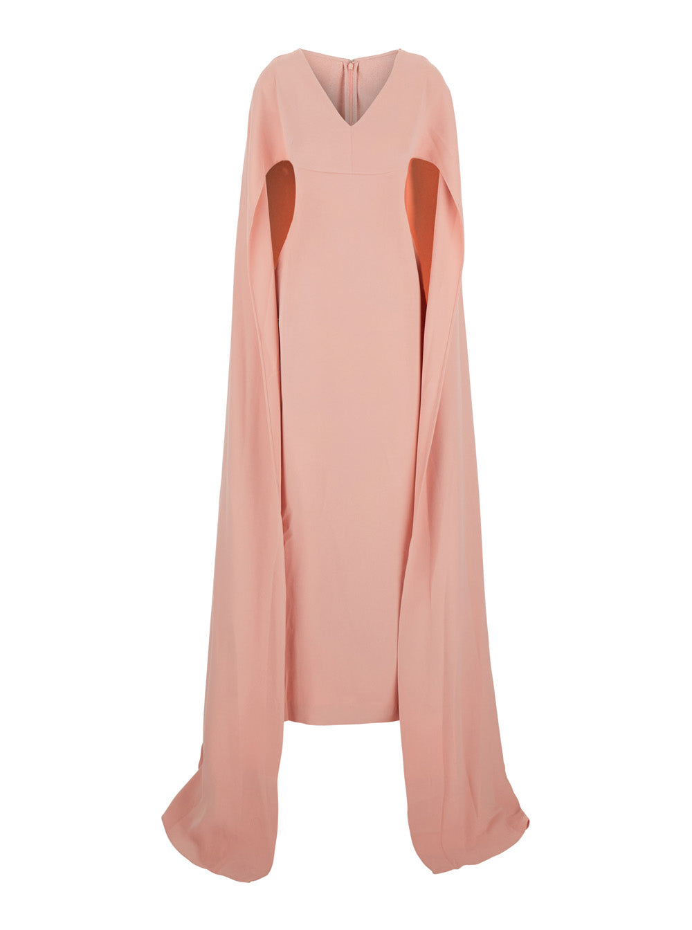 Solace London Women 'Morgan' Pink Long Dress With V Neck And Rear Single Slit In Tech Fabric Woman SOLACE LONDON