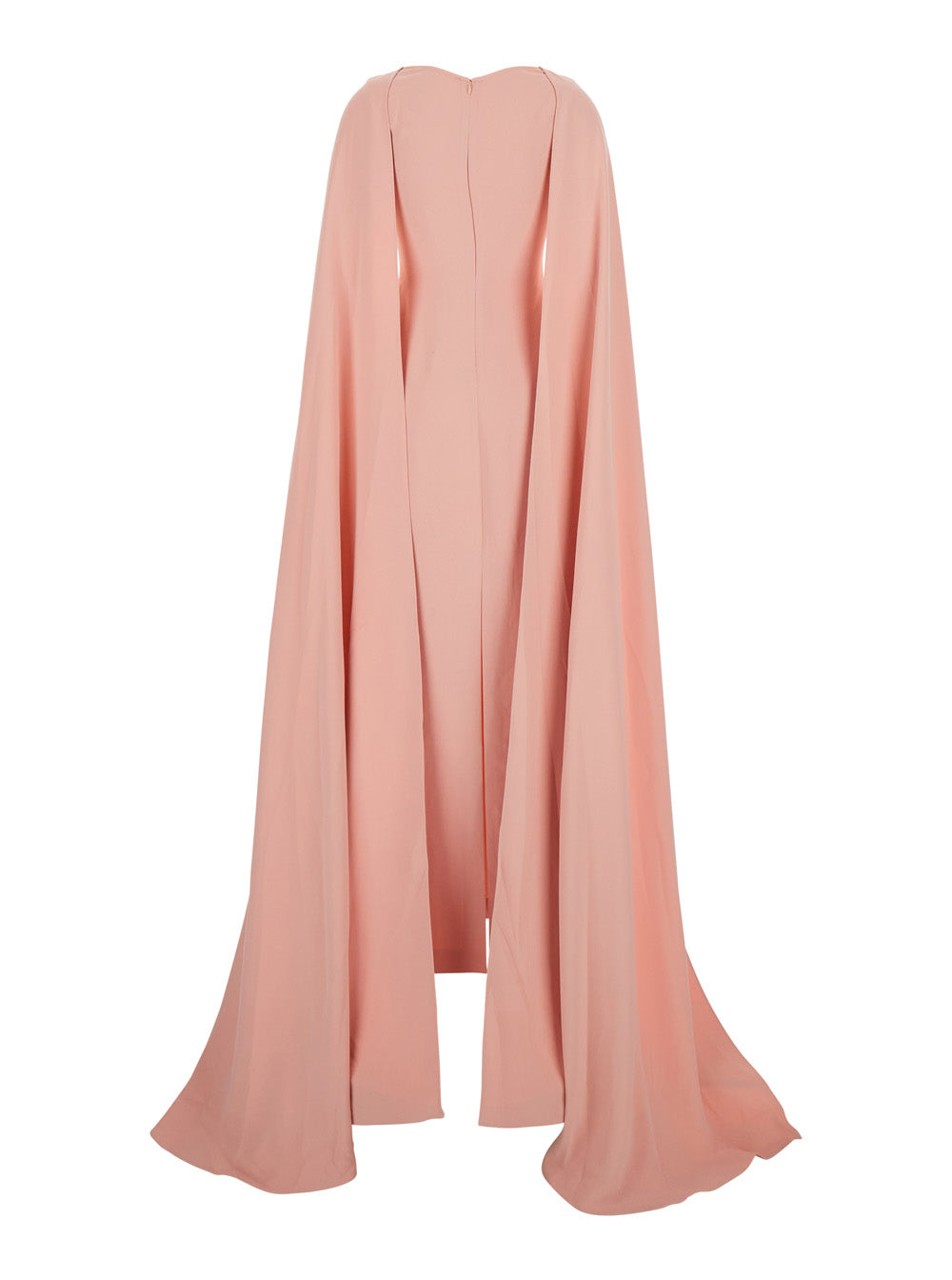 Solace London Women 'Morgan' Pink Long Dress With V Neck And Rear Single Slit In Tech Fabric Woman SOLACE LONDON
