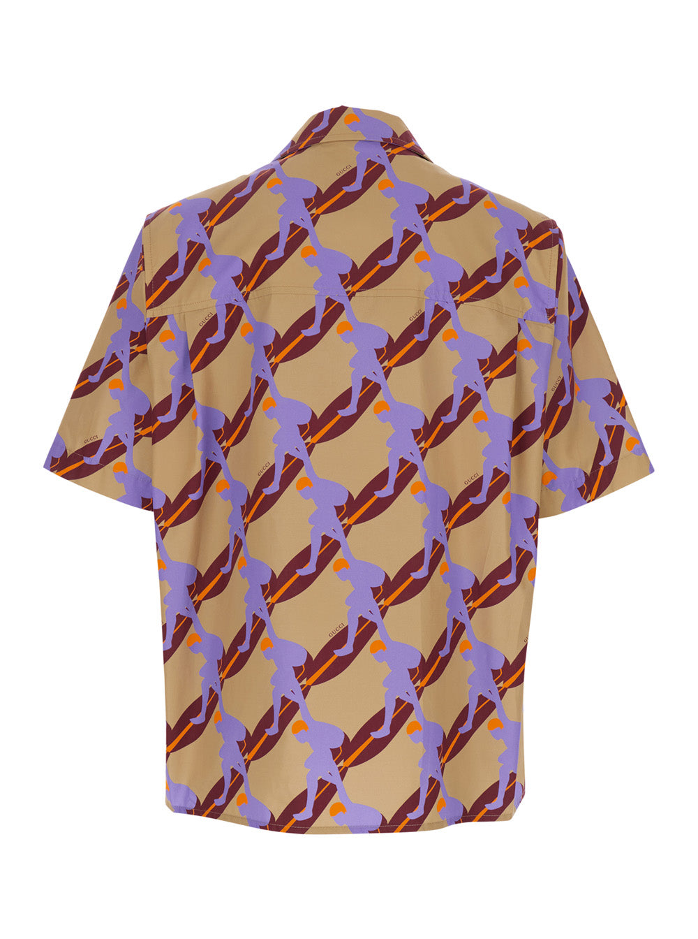 Gucci Men Multicolor Bowling Shirt With Cuban Collar And All-Over Print In Cotton Man GUCCI