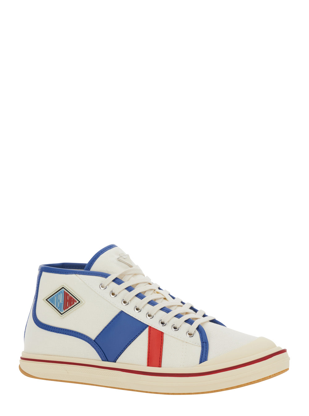 Bottega Veneta Men 'Eliot' Multicolor Sneakers With Logo Label On The Side And Leather Inserts In Cotton And Leather Blend Man BOTTEGA VENETA