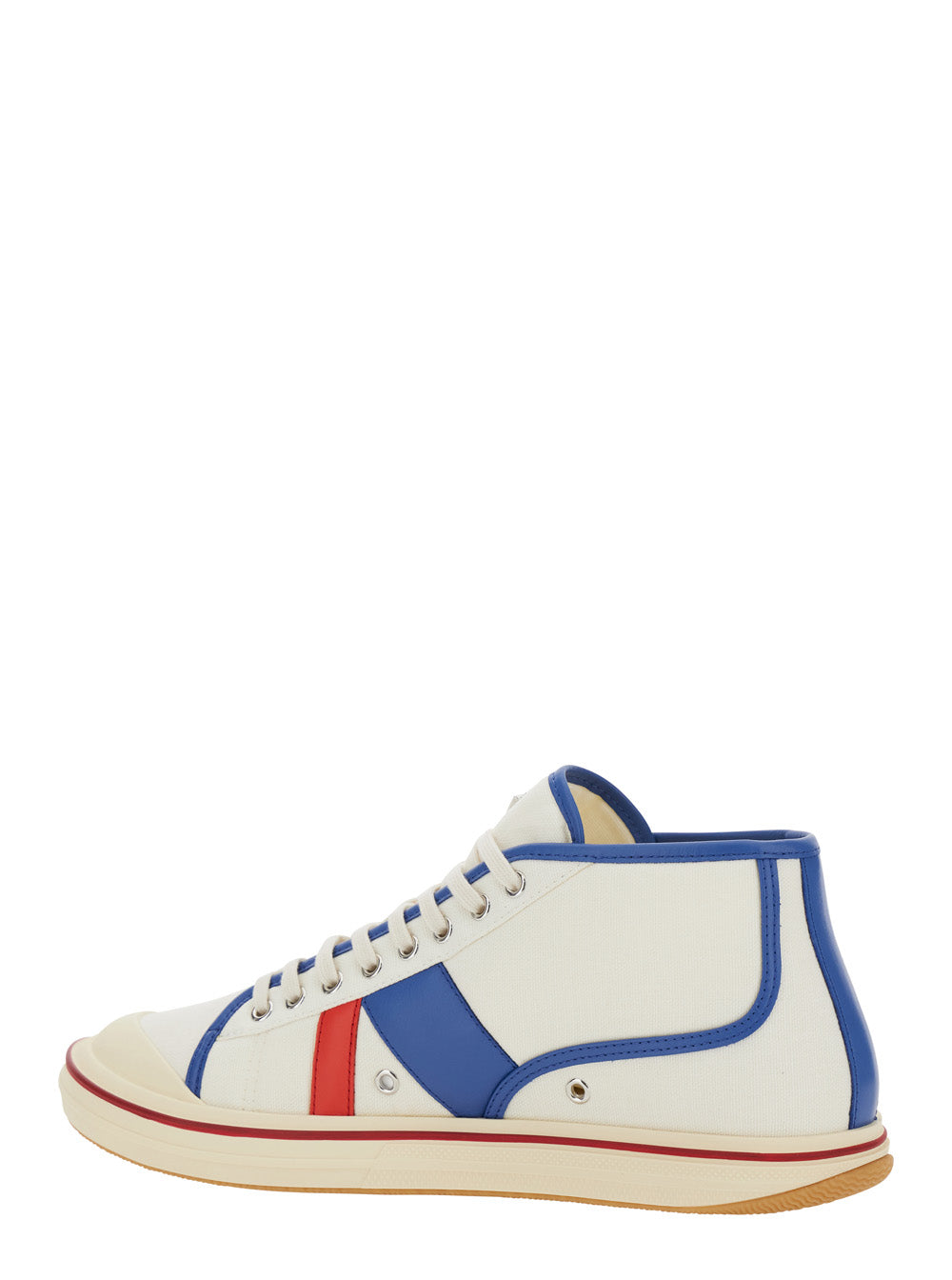 Bottega Veneta Men 'Eliot' Multicolor Sneakers With Logo Label On The Side And Leather Inserts In Cotton And Leather Blend Man BOTTEGA VENETA